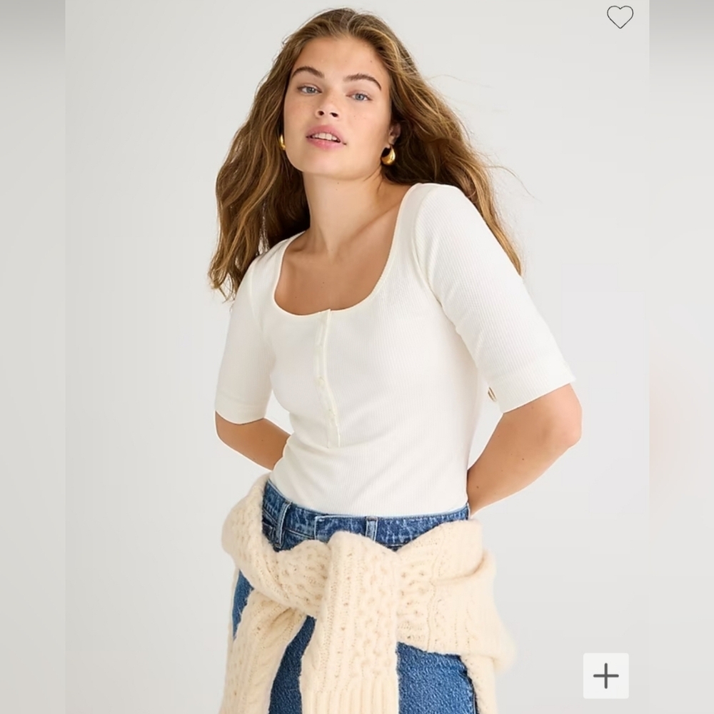 NWT J. Crew Vintage rib henley T-shirt, size XS